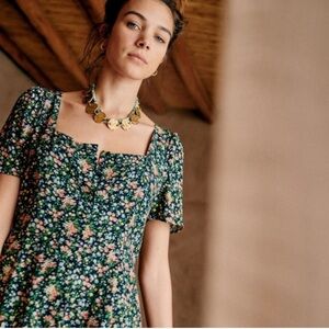 Sezane Victoria Floral Midi Dress